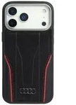 Audi R8 Echtleder MagSafe H&uuml;lle iPhone 17 Pro - Schwarz Rot