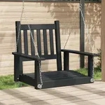 vidaXL Garten-H&auml;ngestuhl mit Metallketten Schwarz Massivholz Tanne