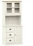 vidaXL Highboard VIGO Wei&szlig; 78x40x175 cm Massivholz Kiefer