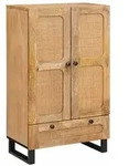 vidaXL Highboard mit Speicher Braun 40 x 33 x 110 cm Massivholz Mango
