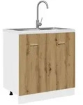 vidaXL Sp&uuml;lenunterschrank Lyon Artisan-Eiche 80x46x81,5 cm Holzwerkstoff