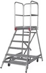 Euroline Premium 515 Mobile Podesttreppe einseitig mit Zentralfeststellung 6 Stufen