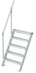 Euroline 510 Treppe 60&deg; 800mm Stufenbreite 5 Stufen Alu gerieft