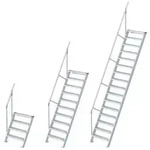 Euroline 510 Treppe 60&deg; 600mm Stufenbreite 9 Stufen Stahl Gitterrost