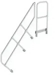 Treppe mit Plattform 45&deg; zweiter Handlauf f&uuml;r 6 Stufen Neigung 45&deg;