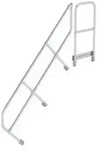 Treppe mit Plattform 45&deg; zweiter Handlauf f&uuml;r 7 Stufen Neigung 45&deg;