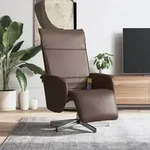 vidaXL Massagesessel mit Fu&szlig;teil Braun Kunstleder