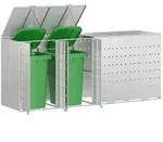 vidaXL Wagenm&uuml;llbeh&auml;lter f&uuml;r 4 Beh&auml;lter Silber 272 x 77,5 x 115,5 cm