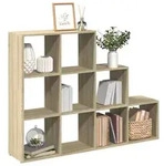 vidaXL Raumteiler-B&uuml;cherregal 3 Stufen Sonoma-Eiche 137,5x29x103,5 cm