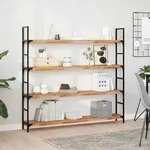 vidaXL Schweberegale 3 Stk. 120x20x4 cm Massivholz Akazie &Ouml;lbehandelt