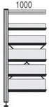 Bibliotheks-Regal libra Regalfeld 1 Fach-/4 B&ouml;den 100x30x230cm...