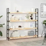 vidaXL Schweberegale 2 Stk. 160x20x4 cm Massivholz Akazie Unbehandelt