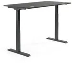 Schreibtisch 1600x605-1255x800mm Platte anthrazit Gestell sw
