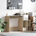 vidaXL Schreibtisch mit Stauraum Sonoma Eiche 120,5x44x88,5 cm Werkstoff
