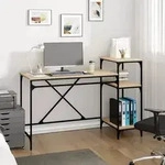vidaXL Schreibtisch mit Regal Sonoma-Eiche 135x50x90 cm Holzwerkstoff