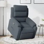 vidaXL Relaxsessel mit Aufstehhilfe Dunkelgrau Samt
