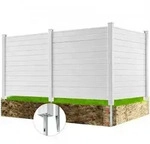 VEVOR 3xPaneele Gartenzaun 122x122cm Sichtschutzzaun PVC und verzinktes