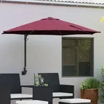 vidaXL Terrassenschirm Burgunderrot Polyester Gro&szlig; Zusammenklappbar