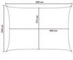 vidaXL Sonnensegel Anthrazit und Wei&szlig; 3,5 x 5 m HDPE
