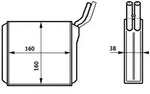 W&auml;rmetauscher Innenraumheizung Alu 160 mm - 160 mm MAHLE f&uuml;r u.a. OPEL...