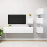 vidaXL 6-tlg. TV-Schrank-Set Wei&szlig; Holzwerkstoff