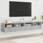 vidaXL TV-Wandschr&auml;nke 2 Stk. Betongrau 80x30x30 cm Holzwerkstoff