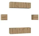 vidaXL TV-Schrankset Wandmontiert 6 pcs Artisan-Eiche Holzwerkstoff