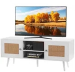 VEVOR Rattan-TV-St&auml;nder, Fernsehschrank Boho-TV-Schrank f&uuml;r 140 cm Fernseher,