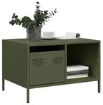 vidaXL Couchtisch Olivgr&uuml;n 68,5x50x43,5 cm Kaltgewalzter Stahl