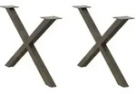 vidaXL Couchtischbeine X-Form 2 Stk. Naturstahl 70x(42-43) cm Stahl