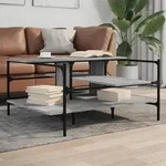 vidaXL Couchtisch Grau Sonoma 100x100x48,5 cm Holzwerkstoff