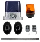 Das Torautomatisierungsset PNI AP800D umfasst Motor, Fotozellen, Fernbedienung,