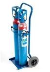 Flaschenkarre,Tragl. 100kg,2x10l Flasche,m. Kette,RAL5010,TPE-Bereifung