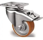 Lenkrolle D.80mm Trgf.180kg m.Festst.PU Platte L100xB85mm Rl.braun TECWERK