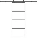 vidaXL Schiebet&uuml;r mit Beschlag 76x205 cm ESG-Glas & Aluminium