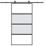 vidaXL Schiebet&uuml;r mit Beschlag 102,5x205 cm Hartglas & Aluminium