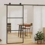 vidaXL Schiebet&uuml;r mit Beschlag ESG-Glas & Aluminium 90x205 cm