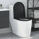 vidaXL Toilettensitz Quick Release Absenkautomatik Duroplast Schwarz