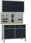 vidaXL Werkbank mit 3 Werkzeugw&auml;nden und 1 Wandschrank