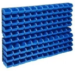 vidaXL 128-tlg. Beh&auml;lter-Set f&uuml;r Kleinteile mit Wandplatten Blau