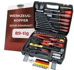 FAMEX 144-50 Kompakter Werkzeugkoffer best&uuml;ckt mit Werkzeug Set f&uuml;r Auto, Camper,