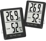Sonomo Thermometer Hygrometer 2er-Set f&uuml;r Innenr&auml;ume, mit Magnet Wand- und