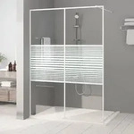 vidaXL Duschwand f&uuml;r Begehbare Dusche Wei&szlig; 140x195 cm ESG-Klarglas
