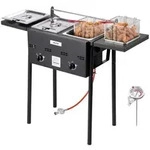 VEVOR Propan-Fritteuse Outdoor gewerbliche Fritteuse mit 2 Tanks (9 L x 2),