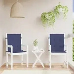 vidaXL Niedriglehner-Auflagen 2 Stk. Marineblau Stoff