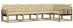 vidaXL Outdoor-Sofagarnitur mit Kissen 5 pcs Wei&szlig; und Beige