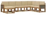 vidaXL Outdoor-Sofagarnitur 8 pcs Natur und Beige Massivholz Akazie
