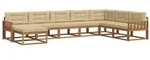 vidaXL Outdoor-Sofagarnitur mit Kissen 8 pcs Natur und Beige
