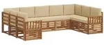 vidaXL Ecksofa Set mit Kissen 9 pcs Natur und Beige Massivholz Akazie