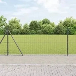 vidaXL Euro-Zaun mit 7 Flanschpfosten 0.8x10 m feuerverzinkter Stahl